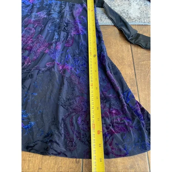 Y2K CKM black Blue Purple Crushed Velvet dress. Size Medium Goth‎ Grunge - Picture 10 of 11